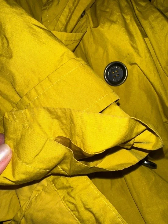 Burberry Brit Yellow/Green Double-Breasted Trench Coat with Belt Sz 10 - Picture 12 of 13